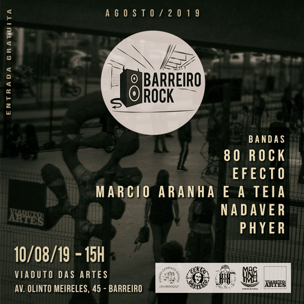 Atrações do Barreiro Rock Agosto/19