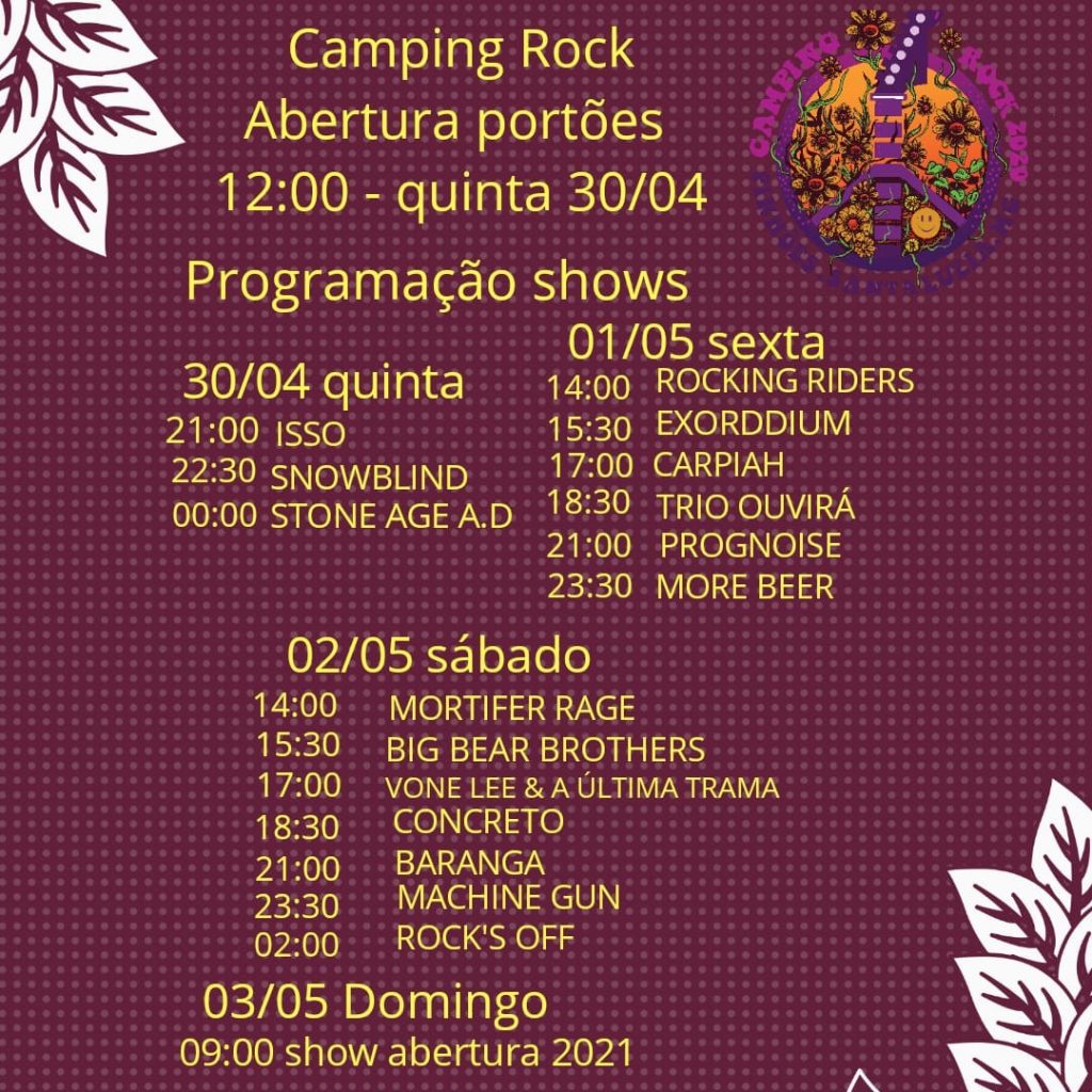 Camping Rock 2020 divulga programação